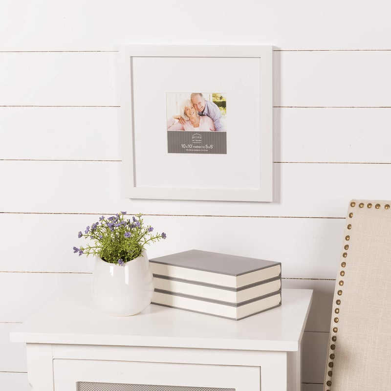 Prinz Gallery Expressions 10' x 10' Styrene Picture Frame, Matted to 5' x 5', White - Image 2